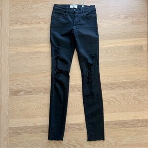 FRAME DENIM Le High Skinny Stiletto Jeans W/ Fray